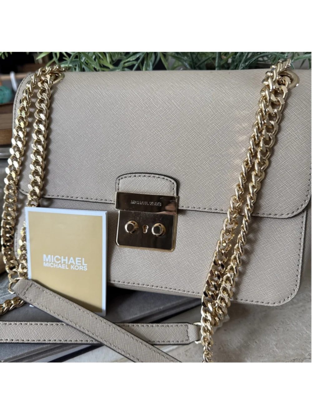Michael Kors Brandi Leather Shoulder Bag Gold Hardware NWOT
